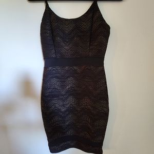 Papaya Black Dress with gold detail